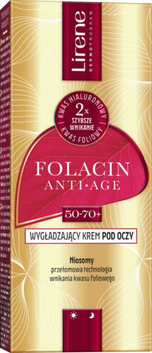 Lirene Folacin Anti Age Smoothing Eye Cream 50-70+ Folic & Hyaluronic Acid 15ml - Picture 1 of 1