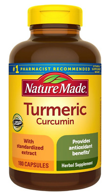 Nature Made Turmeric Curcumin 500mg Antioxidant Support Gluten-Free 180 Capsules