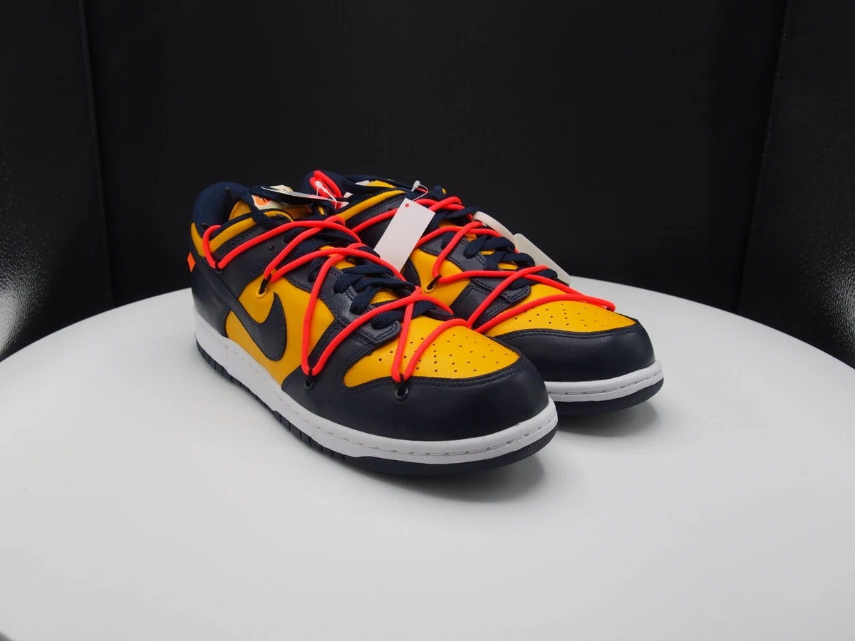  Nike Mens Dunk Low CT0856 700 Off-White - University Gold -  Size 6