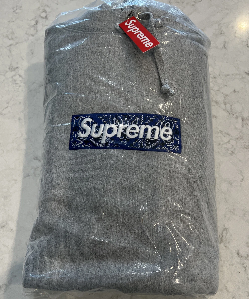supreme bandana box logo heather gray - パーカー