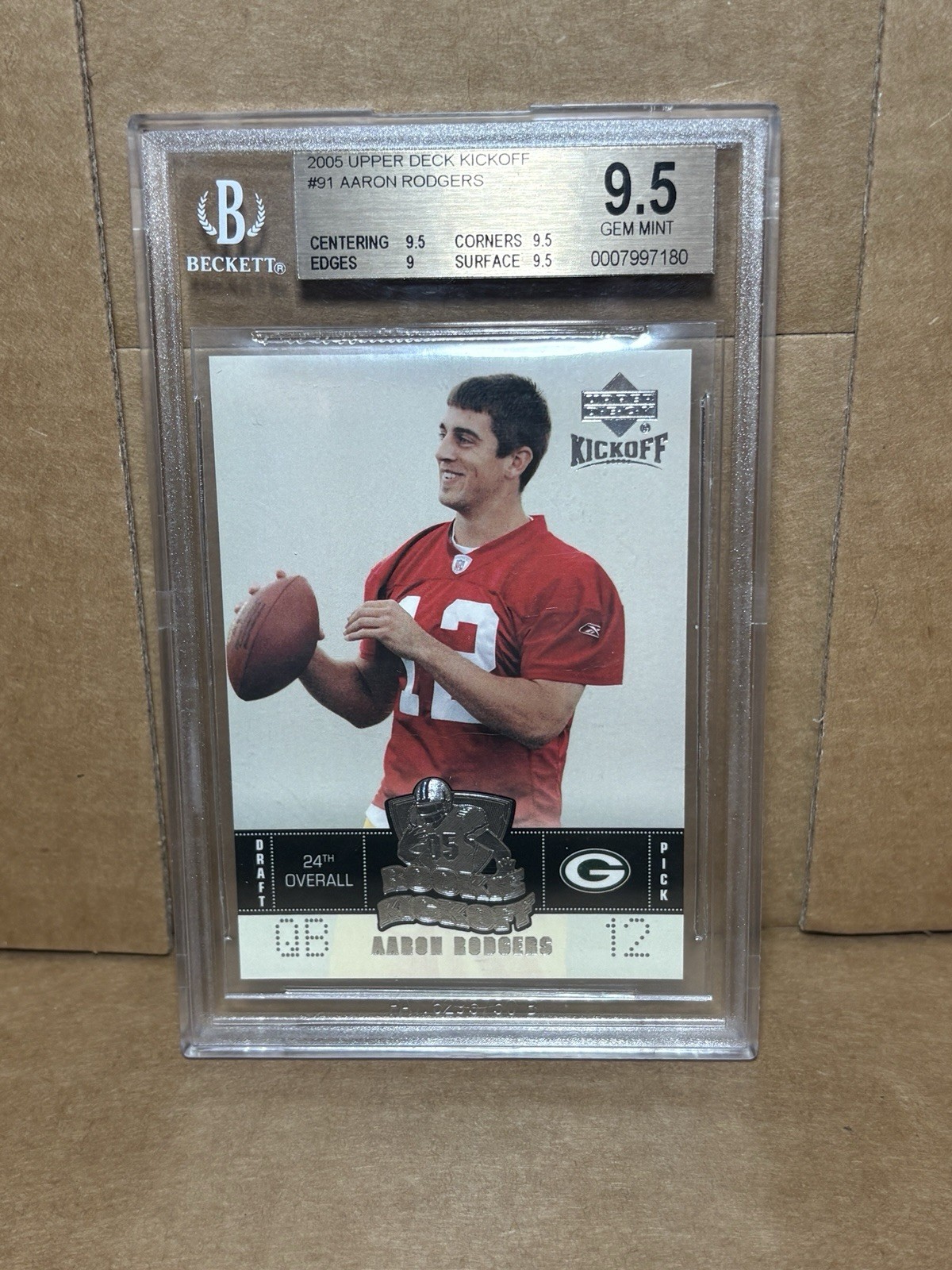 2005 Upper Deck Kickoff Aaron Rodgers Rookie Card # 91 -  BGS 9.5 !!!