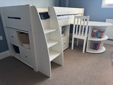 GLTC Cabin Bed With Desk, Cupboard Units, Shelf And Chair