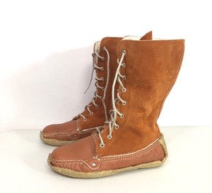 Bottes CANADIENS Bleu Foncé Imitation Cuir Velours Taille 37 - Occasion, Doublure Synthétique