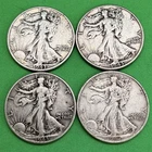 LOT OF 4 - 90% Silver Walking Liberty Half Dollar .90 EXACT COINS ~ SHIPS 24HRS