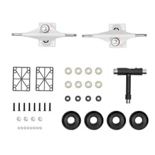 Aluminum Alloy Skateboard Truck Kit with 85A Wheels and Riser Pads