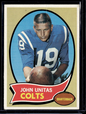 1970 Topps #180 Johnny Unitas Baltimore Colts (HOF) VG (creases)
