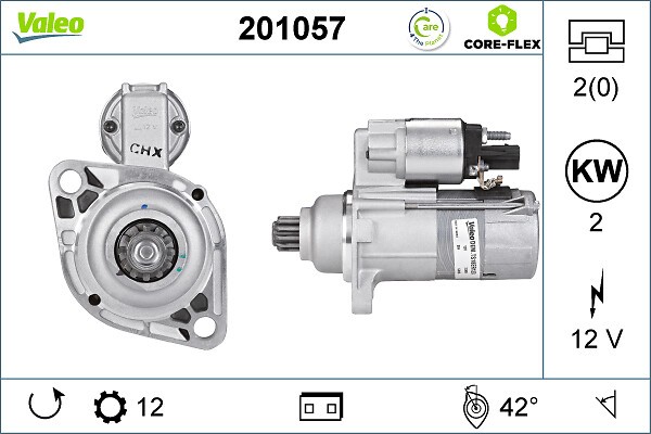 Valeo Anlasser Starter 2 Kw FüR VW Passat Variant 2.0 TDI Tiguan Skoda Octavia-image