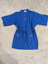 Vintage Health Shanghai China Blue Lion Hand Embroidered Robe