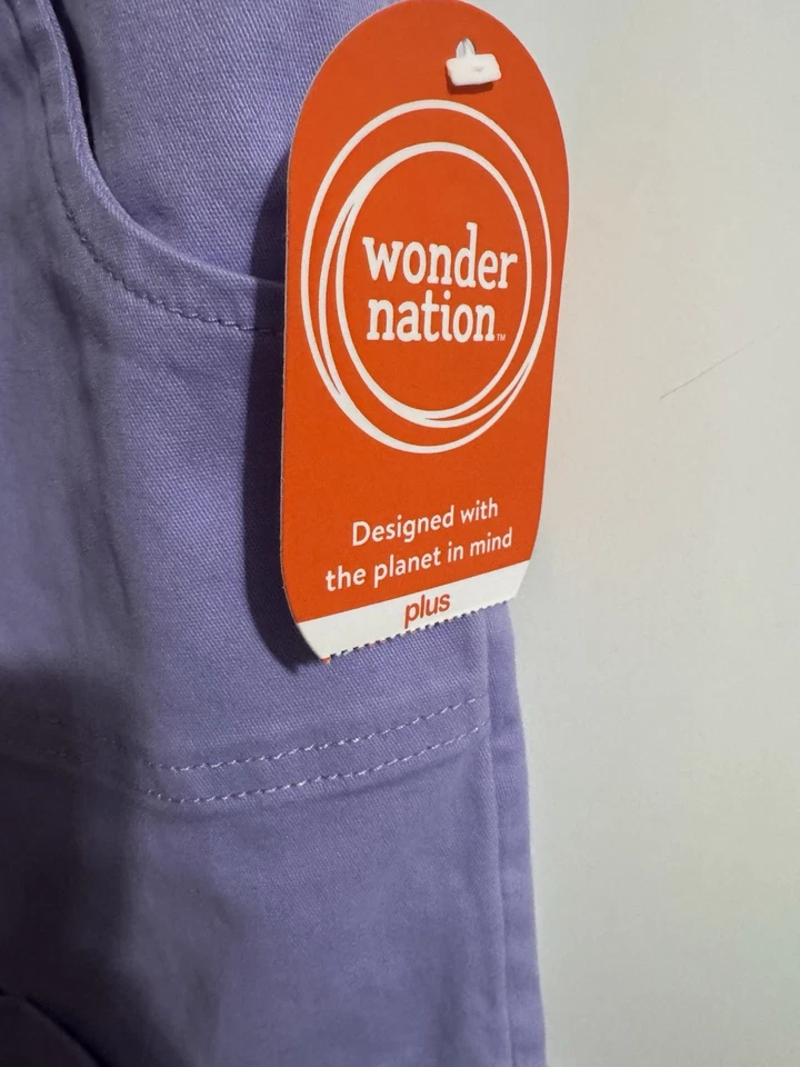 Wonder Nation Girls Pull On Shorts NWT SZ XL Plus (14-16) Lavender Solid Pockets - Image 3 of 4