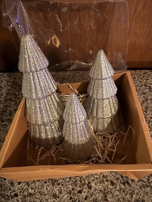 Three Sizes Brand New In The Box Star Foam Glitter Christmas Trees￼