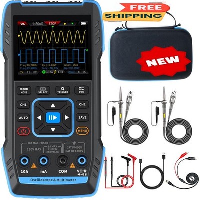 Osciloscopio portátil mejorado, ancho de banda de 50 MHz, osciloscopio digital 3