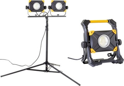 Northpoint LED Baustrahler Arbeitsstrahler 100W mit Steckdose stufenlos dimmbar
