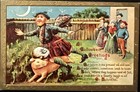 Stunning Gottschalk Antique Halloween Postcard Man In Kilt With Pitchfork & Pig — photo 1