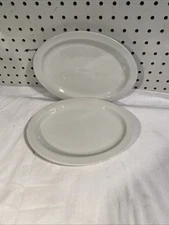 Tom's Diner Oneida Oval White Serving Plater Restaurant Ware 9.5” Lot Of 2