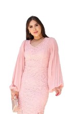 Lace dress with pleats, rose color, size L