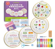 Craftwiz 4-Piece Starter Embroidery Kit for Beginners and Teens with Simple.