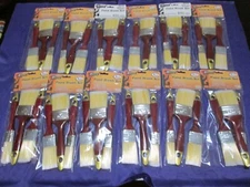 DELUXE 3 PC PAINT BRUSH SET- 1" 1 1/2" 2" WHOLESALE LOT OF 12 SETS FREE S&H