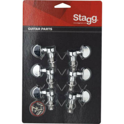 STAGG KG395CR 3 LINKE + 3 RECHTE CHROM MASCHINENKÖPFE FÜR E-GITARRE 