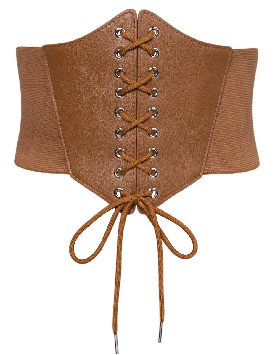 Plus Size Belt for Women Vintage Renaissance Corset Belt Brown 2XL