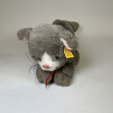 Vintage Steiff Gray Kitty Cat Plush Stuffed Animal German