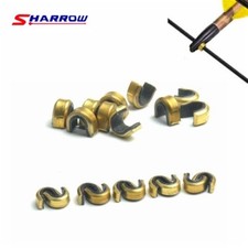50pcs Archery Bow String Nock Points Brass Nocking Buckle Clips Protector Black