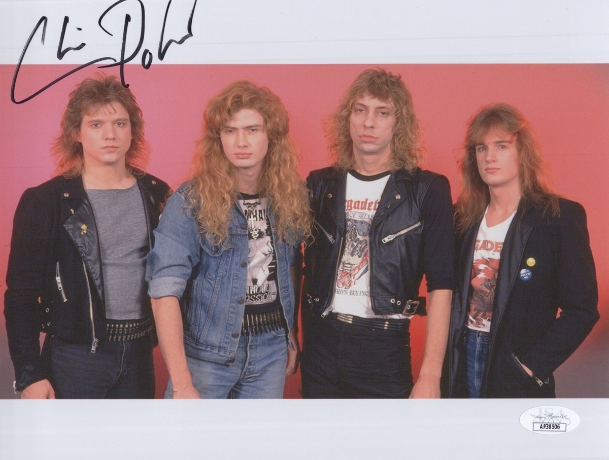 CHRIS POLAND Hand Signed 8x10 Photo MEGADETH Authentic Autograph