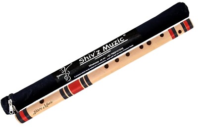 Shiv'z Flute G Natural Base Bamboo Bansuri Right Handed 25'' inches With CarryBag