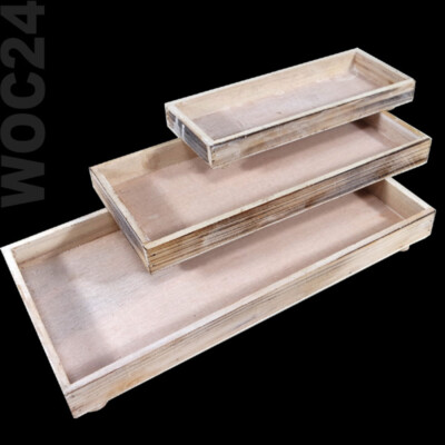 Dekoplatte Dekotablett Holz Kerzen Tisch Tablett Deko Platte Schale Shabby Chic