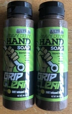 Lot of 2 Grip Clean Hand Cleaner for Mechanics Ultra Heavy-Duty Liquid Soap 8 oz