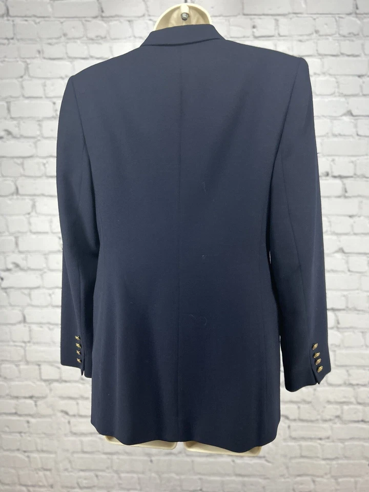 Blazer Lauren Ralph Lauren Etiqueta Verde 3 Botones Bordado Azul Hecho en EE. UU. 6P Foto 2 de 4