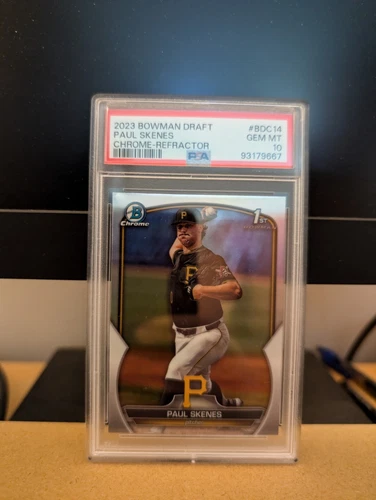 2023 Bowman Chrome Refractor Paul Skenes Pittsburgh Pirates RC Rookie PSA 10