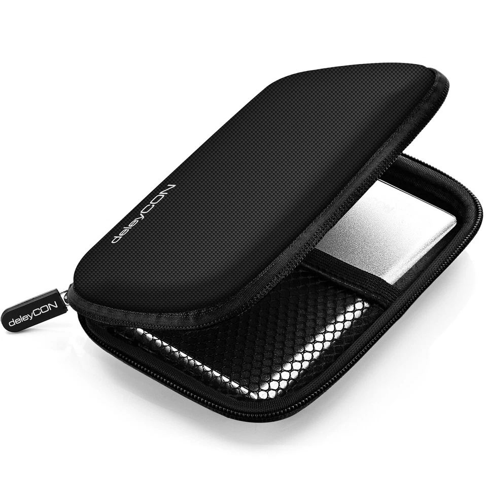 2,5 Zoll Festplattentasche Case Tasche für externe Festplatte HDD SSD 2 Fächer - Bild 3 von 4