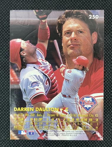 Fleer Ultra 1996 béisbol edición medallón de oro Darren Daulton #250 Filis - Imagen 2 de 2