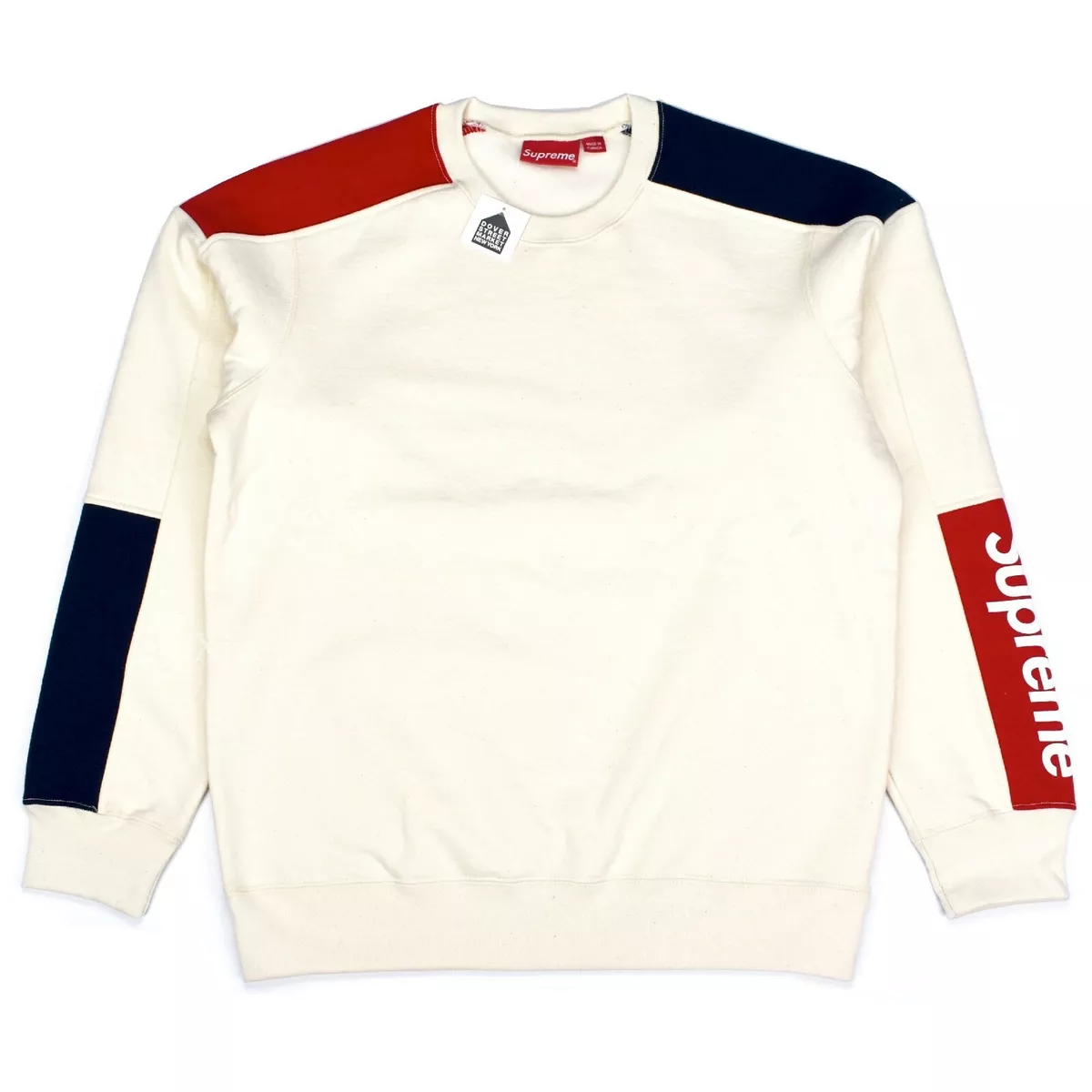 NWT Supreme NY Red Box Logo Formula Crewneck Sweatshirt Natural M NWT Supreme NY Red Box Logo Formula Crewneck Sweatshirt Natural M