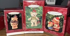 Hallmark Keepsake Ornaments Porcelain Gift Teddy Bears Lot of 3