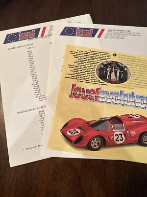 Jouef Evolution Die Cast Model Car Catalog & Letter To A Distributor Dated 1993