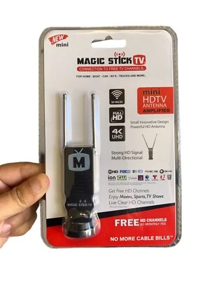 Magic Stick TV Amplified HDTV Antenna Fire stick TV UHF/VHF 8K 4K