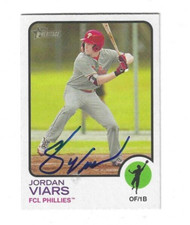 Signed Autographed JORDAN VIARS Phillies 2022 Topps Heritage Minors Card #120