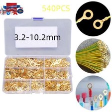 Ring Terminal Wire Lugs Assortment 540PCS M3 M4 M5 M6 M8 M10 With Storage Box