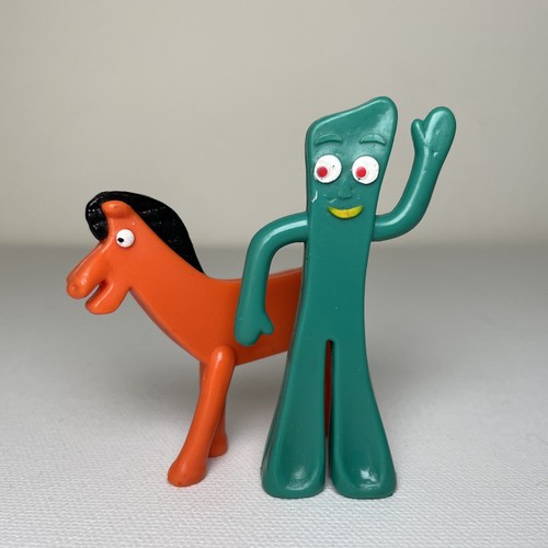 Vintage 1989 Gumby & Pokey Rubber Figure Set of 2, Jesco Prema Toy Co