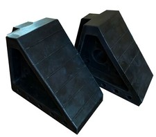 Heavy Duty Solid Rubber Wheel Chocks For Rv Trailer Truck Or Car. Pack Of 2 Heavy Duty Solid Rubber Wheel Chocks For Rv Trailer Truck Or Car. Pack Of 2