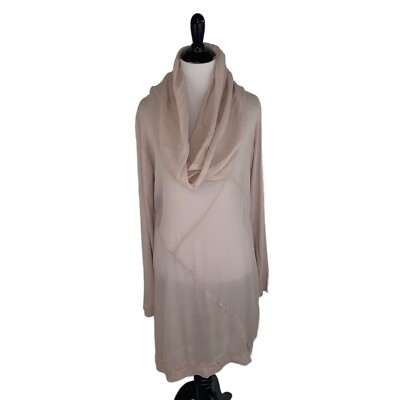 Collezione Gaia Women's Tunic Top M Medium Lagenlook Silk Blend Cowl Neck Long