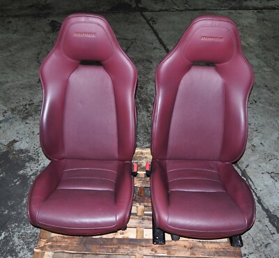 * 2010-2013 Aston Martin Rapide Iron Ore Red Leather Front Seat Set OEM Complete