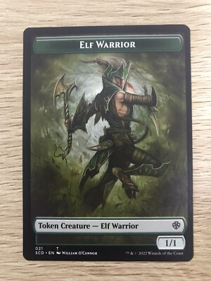 Elf Warrior / Cat Beast Token MTG Magic Card NM Near Mint Starter Commander SCD