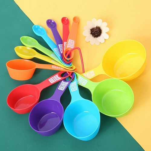Measuring Cups And Spoons Set, 12 Piece Plastic Measuring Cups Measuring-Spoons