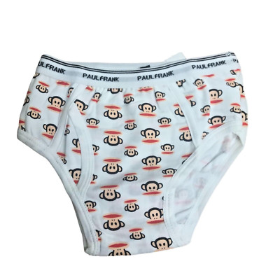 Paul Frank Kinder Jungen weiß Stretch Jersey Affe Slip Hose Unterwäsche Alter 2-3