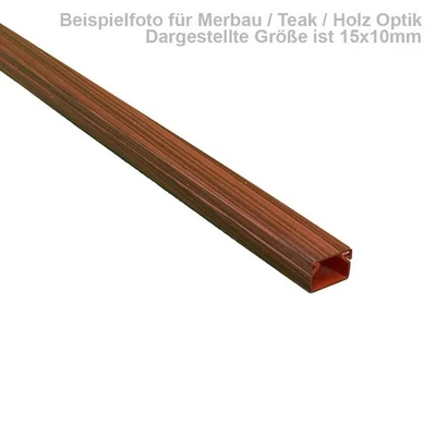 Kabelkanal 15x15 mm Merbau / Teak Holzoptik selbstklebend 1 m Kabelabdeckung - Bild 1 von 4