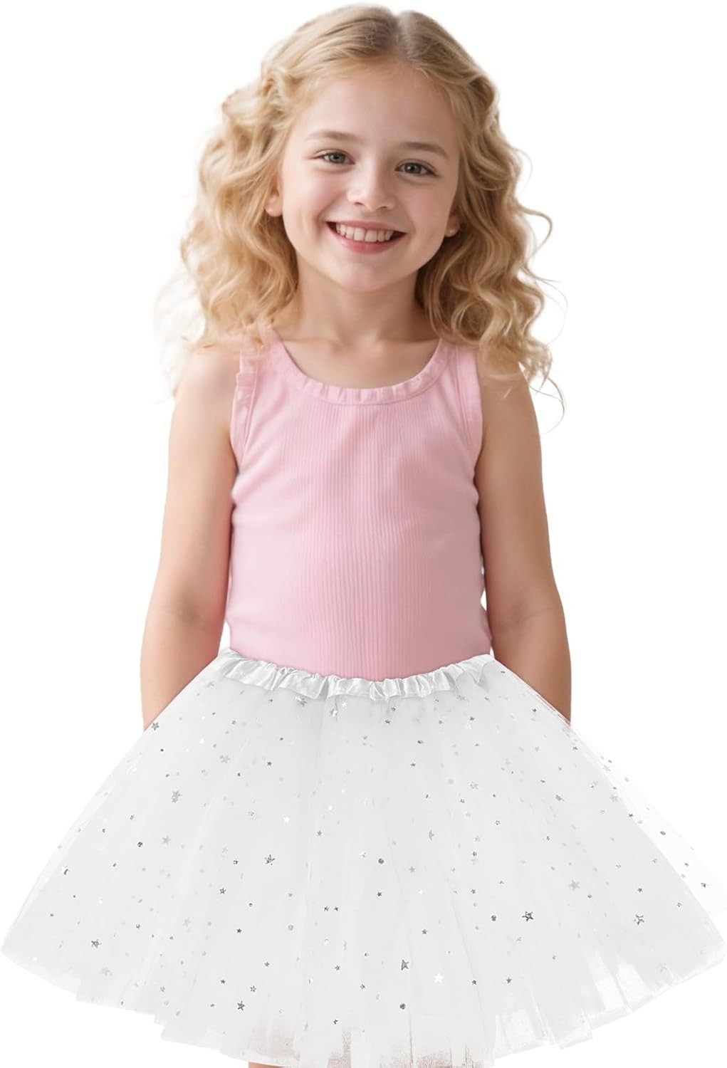 Layered Fluffy Tutu Skirt Ballet Dance Bubble Tulle Dress Short White