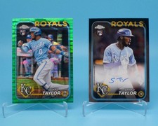 Samad TAYLOR 2024 Topps Chrome Rookie Parallel Lot of (2) - On-Card AUTO, Green