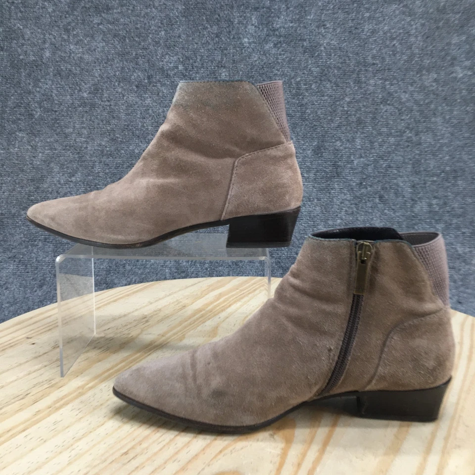 Botas Aquatalia Mujer 7.5 Franca Botín Marrón Cremallera Lateral Punta Cubana Foto 2 de 4